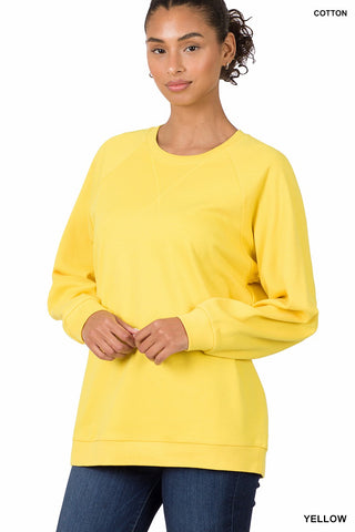 Yellow Raglan Sleeve Sweatshirt