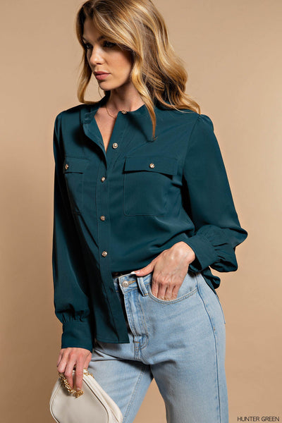 Hunter Green Silky Shirt Button-Up – Persona Clothing Co.